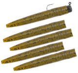 Matzuo America 5718-0513 Ned Style Rigs, 3 in Worm, 5-Hook, Green Pumpkin Lure