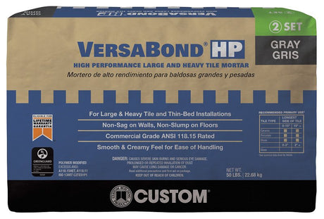 TILE MORTAR LRG&HVY GRAY 50LB