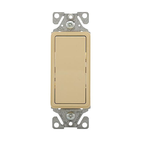 Eaton 7503 Series 7503V 3-Way Decorator Rocker Switch, 15 A, 120/277 V, 3-Way, Back Wire, Push Wire