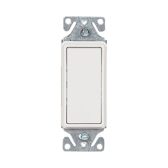 Eaton Wiring Devices 7500 Series 7501W Rocker Switch, 15 A, 120/277 V, SPST, Lead Wire Terminal, White, 1-Phase