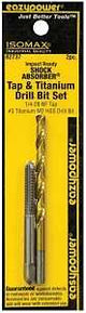 Eazypower 82737 Tap and Drill Set, 1/4-28 Thread, Titanium