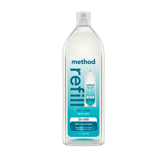 method Super Shine 11302 Dish Soap Refill, 48 oz Bottle, Liquid, Dewy Daze