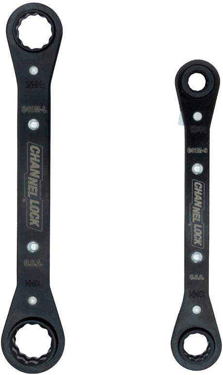 Channellock 841M Ratcheting Wrench Set, Metric, 12-Point, Steel