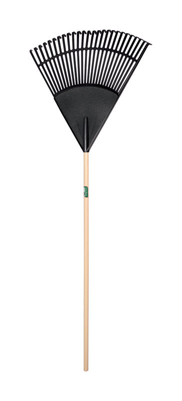 UnionTools 64309 Leaf Rake, Polypropylene Tine, 26-Tine, Hardwood Handle, 48 in L Handle, Pack of 12