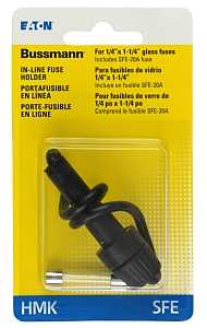 Bussmann BP/HMK-RP Fuse Holder, 30 A, 12 -Fuse, Black, For: 1/4 in Dia Glass Tube Fuses