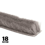 Prime-Line T 8659 Pile Weatherstrip, 1/4 in W, 18 ft L, Synthetic Fabric, Gray