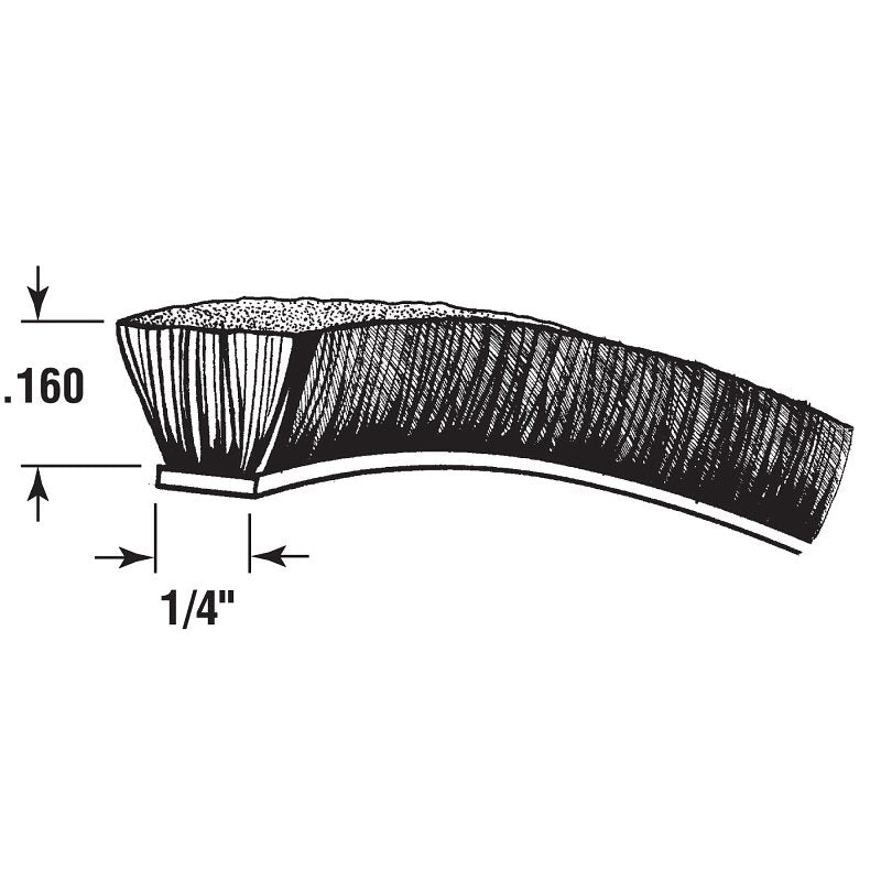 Prime-Line T 8659 Pile Weatherstrip, 1/4 in W, 18 ft L, Synthetic Fabric, Gray