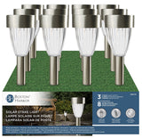 Boston Harbor 27089 Solar Stake Light, Nickel-Metal Hydride Battery, AA Battery, 1-Lamp, LED Lamp, Stainless Steel, Pack of 12