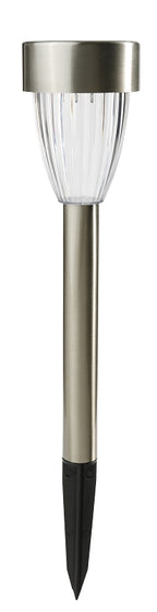 Boston Harbor 27089 Solar Stake Light, Nickel-Metal Hydride Battery, AA Battery, 1-Lamp, LED Lamp, Stainless Steel, Pack of 12