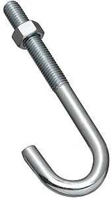 National Hardware 2195BC Series N232-975 J-Bolt, 1/2-13 Thread, 3 in L Thread, 6 in L, 425 lb Working Load, Steel