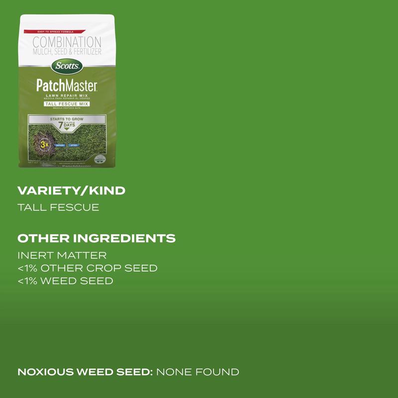 Scotts PatchMaster Tall Fescue Grass Sun or Shade Grass Spot Repair Mix 10 lb