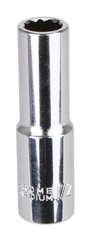 Vulcan MT6526651 Drive Socket, 1/2 in Socket, 1/2 in Drive, 12-Point, Chrome Vanadium Steel, Chrome