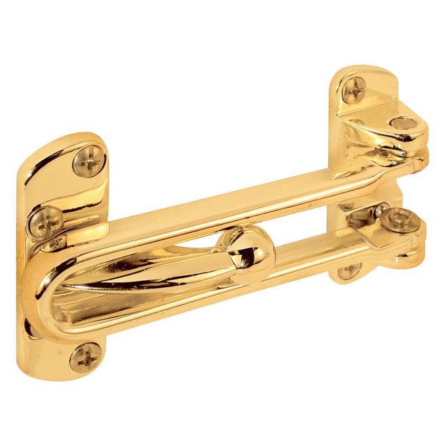 Defender Security U 9897 Swing Bar Lock, 3-7/8 in L, Metal, Brass