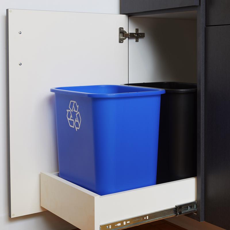 United Solutions 7 gal Blue Plastic Recycling Bin, Pack of 12