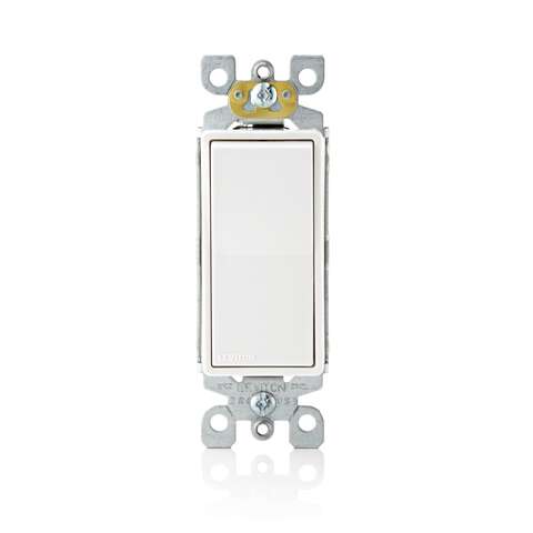 Leviton 15 amps 3-Way Antimicrobial Treated Rocker AC Quiet Switch White 1 pk