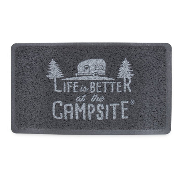 Camco USA 53197 Door Mat, Libatc Scrub Rug Pattern, Gray/White