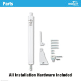 Wright Products V1022WH Pneumatic Screen and Storm Door Closer, 10-1/2 in Dia Rod, 12-1/4 in L, Gloss, 90 deg Opening