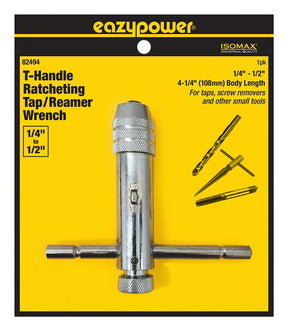 Isomax 82494 Tap and Die Ratcheting Wrench, 1/4 to 1/2 in Tap/Die, T Handle