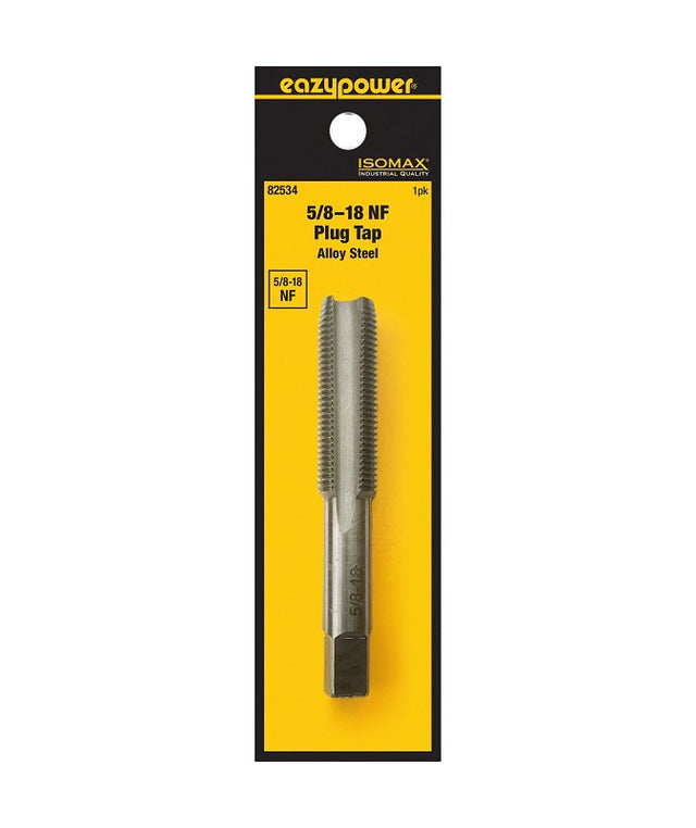 Isomax 82534 Fractional Tap, 5/8-18 Thread, NF Thread, Plug Chamfer, Tungsten Steel
