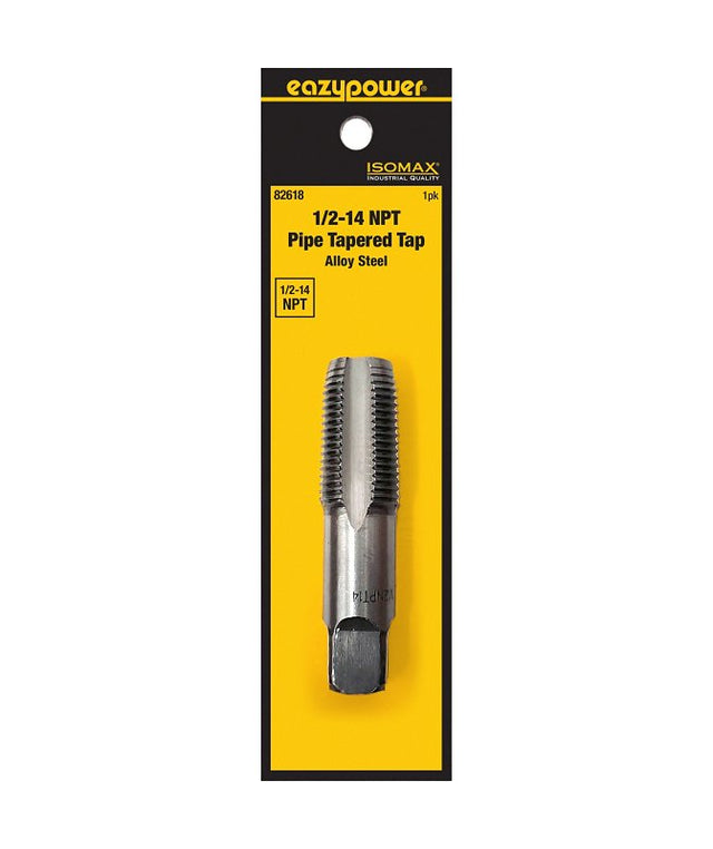 Isomax 82618 Pipe Tap, 1/2-14 Thread, NPT Thread, Taper Point, Tungsten Steel