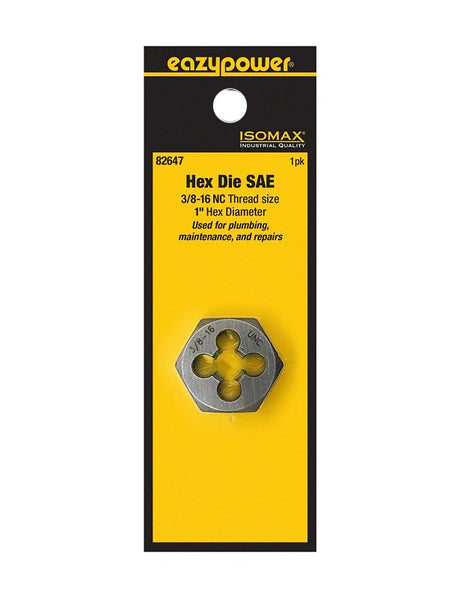 Isomax 82647 Fractional Die, 3/8-16 Thread, NC Thread