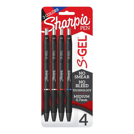 Sharpie S-Gel Series 2096174 Pen, 0.7 mm Tip, Medium Tip, Gel Ink, Comfort Grip