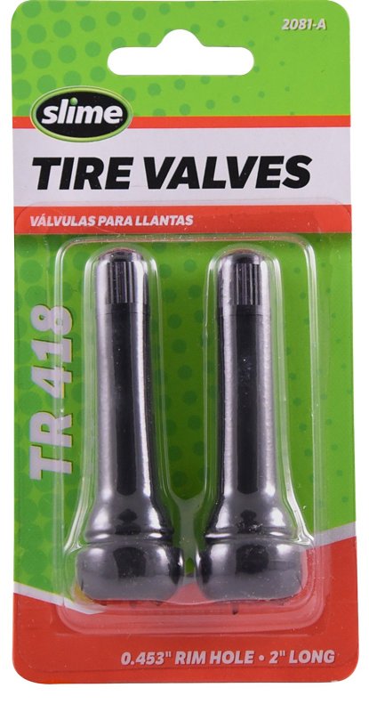 Slime 2081-A Tire Valve, 0.453 in Dia Rim Hole, Rubber