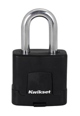 Kwikset 90260-044 Padlock, Keyed Alike Key, 0.35 in Dia Shackle, 1-1/2 in H Shackle, Boron Carbide Shackle, Steel Body