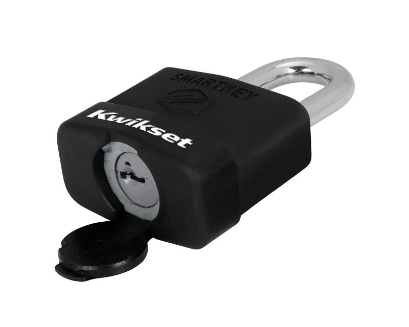 Kwikset 90260-044 Padlock, Keyed Alike Key, 0.35 in Dia Shackle, 1-1/2 in H Shackle, Boron Carbide Shackle, Steel Body