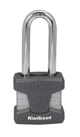 Kwikset 90260-047 Padlock, Rekeyable Key, 0.35 in Dia Shackle, 2-1/2 in H Shackle, Boron Carbide Shackle, 5 in H Body