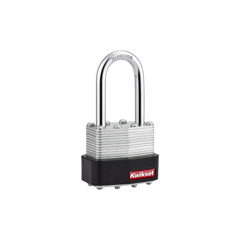 Kwikset 90260-104 Padlock, Keyed Different Key, 0.24 in Dia Shackle, 1-1/2 in H Shackle, Steel Shackle, 1-9/16 in W Body