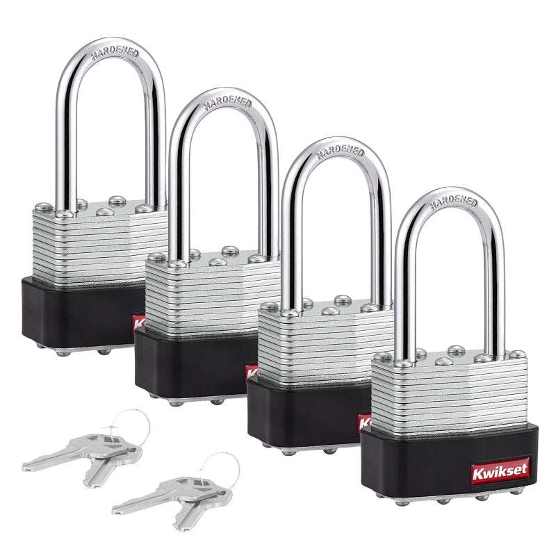 Kwikset 90260-106 Padlock, Keyed Different Key, 0.24 in Dia Shackle, 1-1/2 in H Shackle, Steel Shackle, 1-9/16 in W Body