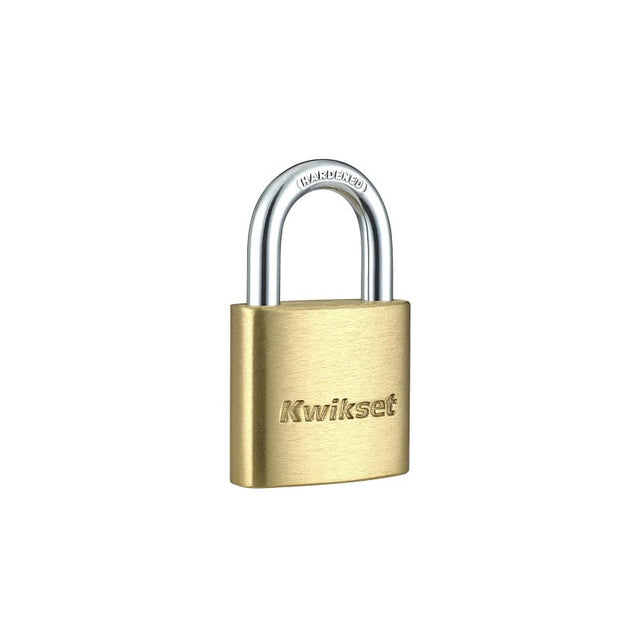 Kwikset 90260-300 Padlock, Keyed Different Key, 0.19 in Dia Shackle, 5/8 in H Shackle, Hardened Steel Shackle