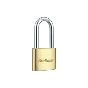 Kwikset 90260-324 Padlock, Keyed Different Key, 0.24 in Dia Shackle, 1-9/16 in H Shackle, Steel Shackle, Brass Body