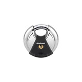 Kwikset 90260-502 Discus Padlock, Keyed Alike Key, 0.37 in Dia Shackle, 0.61 in H Shackle, Boron Carbide Shackle