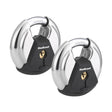 Kwikset 90260-502 Discus Padlock, Keyed Alike Key, 0.37 in Dia Shackle, 0.61 in H Shackle, Boron Carbide Shackle