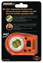 Johnson 1424-0300ADJ Pocket Level, 1 -Vial, Magnetic, Aluminum/Polycarbonate, Orange