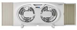 Lasko W07350 Twin Window Fan, 7 in Dia Blade, 6-Blade, 3-Speed, Manual Control, White