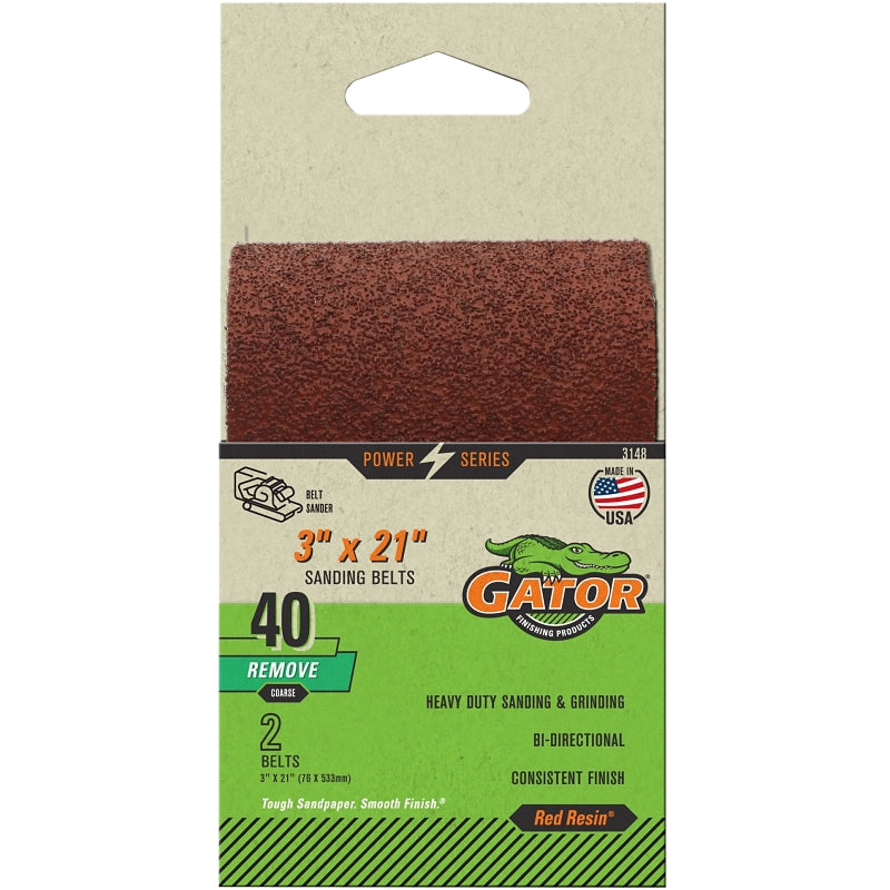 Gator 3149 Sanding Belt, 120 Grit, Fine, Aluminum Oxide Abrasive, 3 in W, 18 in L