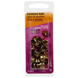Hillman 122680 Furniture Nail, Antique Brass, Hammered Head, Pack of 6