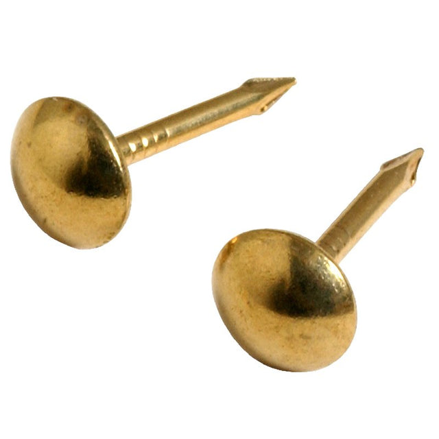 Hillman 122690 Furniture Nail, 7/16 in L, Brass, Round Head, Pack of 6