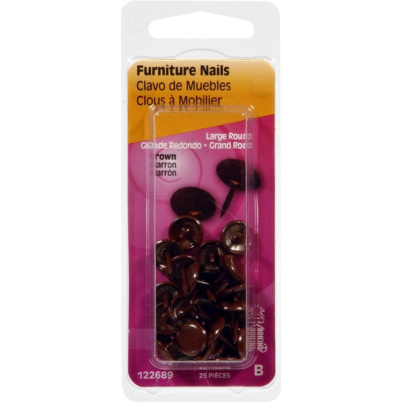 Hillman 122689 Furniture Nail, 7/16 in L, Round Head, Pack of 6