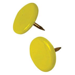 Hillman 122671 Thumb Tack, 15/64 in Shank, Steel, Painted, Yellow, Cap Head, Sharp Point, Pack of 6