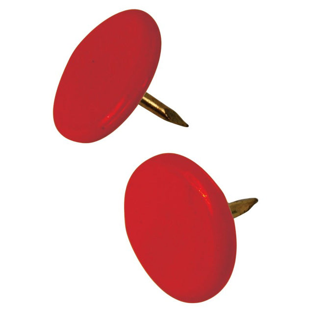 Hillman 122673 Thumb Tack, 15/64 in Shank, Steel, Painted, Red, Cap Head, Sharp Point, Pack of 6