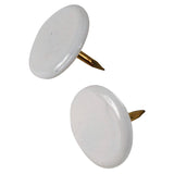 Hillman 122674 Thumb Tack, 15/64 in Shank, Steel, Painted, White, Cap Head, Sharp Point, Pack of 6