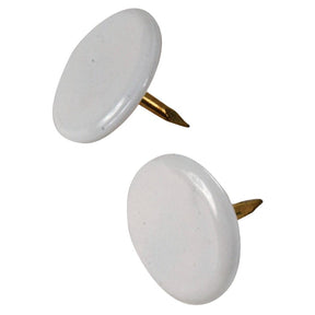 Hillman 122674 Thumb Tack, 15/64 in Shank, Steel, Painted, White, Cap Head, Sharp Point, Pack of 6