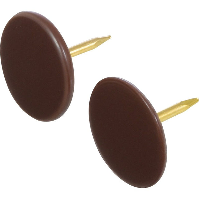 Hillman 122679 Thumb Tack, 15/64 in Shank, Metal, Painted, Brown, Flat Head, Sharp Point, Pack of 6