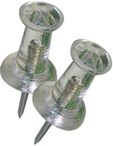 Hillman 122640 Push Pin, 3/8 in L, Plastic, Clear, Pack of 6