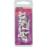 Hillman 122641 Push Pin, 5 in L, Plastic, White, Pack of 6