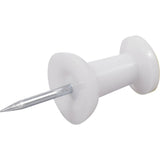 Hillman 122641 Push Pin, 5 in L, Plastic, White, Pack of 6